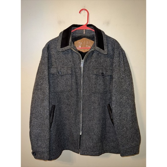 Woolrich Other - Vintage Woolrich Men's Gray Wool Sherpa Lined Coat Jacket Size Large